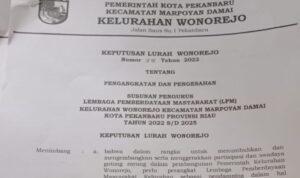 Diduga Lurah Wonerejo Tak paham Perda No. 09 Tahun 2005 Tentang LPMK masyarakat pertanyakan penerbitkan SK dadakan