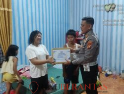 Satlantas Polres Kuansing Gelar “Polantas Menyapa”, Salurkan Bantuan kepada Korban Laka Lantas dalam Rangka HUT Lantas ke-70