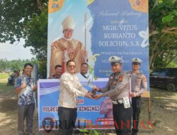 Sat Lantas Polres Kuansing Gelar Giat Minggu Kasih di Gereja St. Antonius Padua