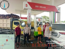 Polsek Pangean Laksanakan Patroli dan Himbauan Kamtibmas di SPBU Desa Sako, Situasi Aman dan Kondusif