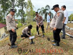 Kapolres Kuansing Tanam Pohon Trembesi di Mapolres, Awali Penanaman Pohon Secara Serentak