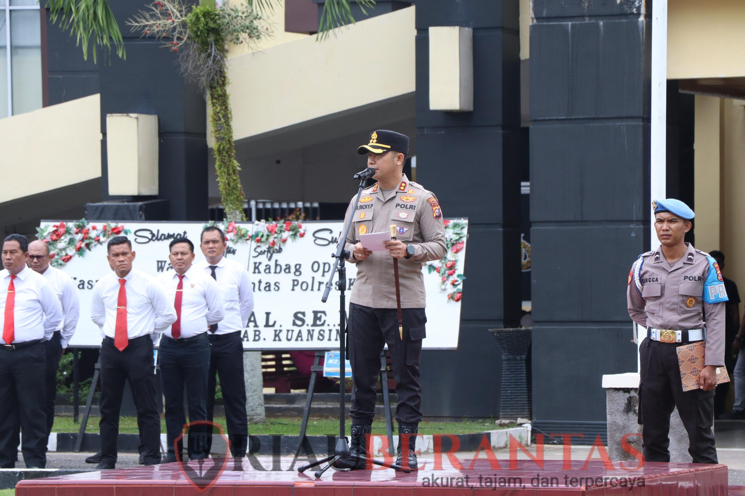 Kapolres Kuansing Pimpin Sertijab Empat Pejabat Utama, Tekankan Integritas dan Kesiapsiagaan Nataru