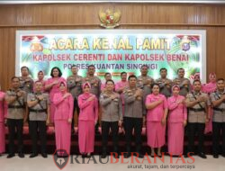 Kapolres Kuansing Pimpin Kenal Pamit Kapolsek Cerenti dan Kapolsek Benai, Tekankan Soliditas dan Pelayanan Humanis