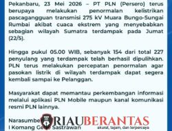 PLN Ungkap Penyebab Blackout Massal di Riau, Pasokan Listrik Mulai Pulih