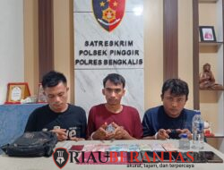Tiga Pelaku Sabu Diringkus Opsnal Polsek Pinggir