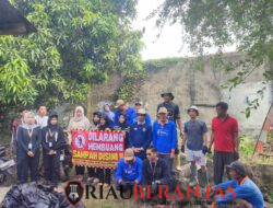 Cegah TPS Ilegal, Lurah Tirta Siak Gandeng Mahasiswa KKN UNRI dan Warga Gelar Gotong Royong