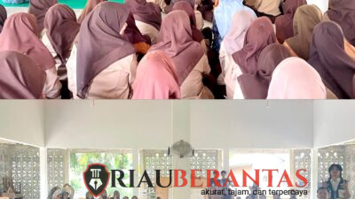 Mahasiswa KKN 68 UMRI Gedor Kesadaran Pelajar MTs Hayatul Islamiah Pangean Lewat Sosialisasi Anti Narkoba