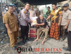 Polisi Beri Bantuan untuk Korban Kebakaran Rumah di Bagan Sinembah