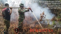 Kodam XIX/Tuanku Tambusai Intensifkan Pemadaman Karhutla di Kuala Cenaku