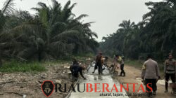 Bahu-Membahu TNI-Polri dan Masyakarat Kembangkan Desa, Kodim 0314/Inhil Semenisasi Jalan 1 Km Dalam TMMD Ke-130