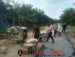 Demi Akses dan Kemajuan Desa, Satgas TMMD ke-130 Kodim 0314/Inhil Genjot Semenisasi Jalan Hingga 810 Meter