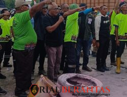 Polisi Pasang Badan Redam Aksi di PT Agro Murni, Massa Buruh Sepakat Bubar Pegang Janji Polres Dumai